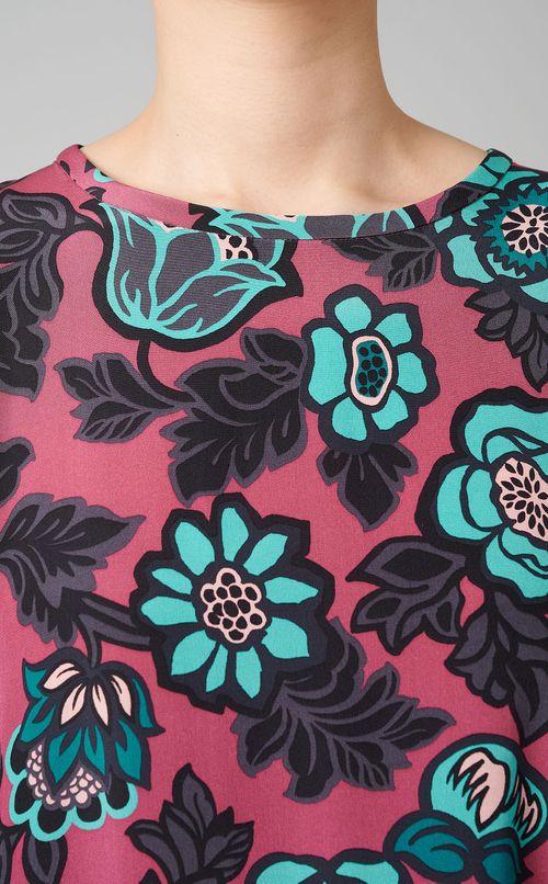 フラワープリントミディワンピース