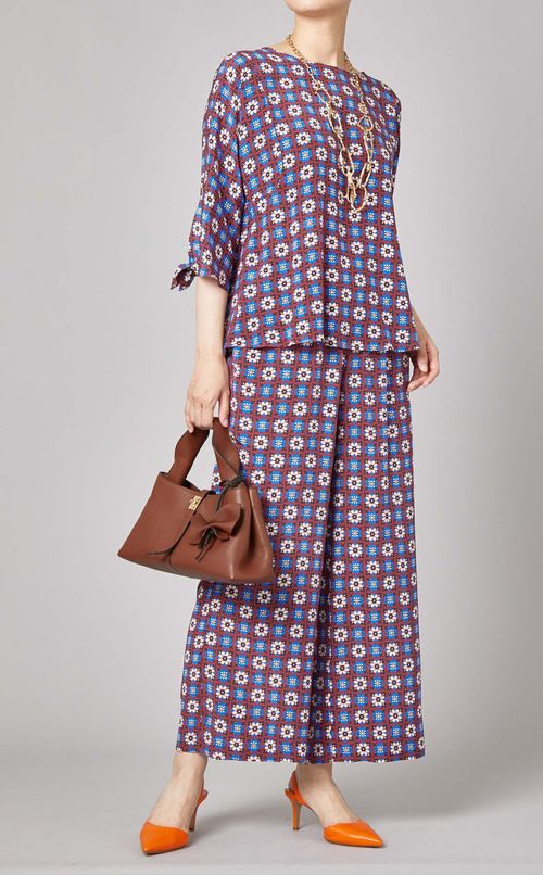 フラワープリントワイドパンツ