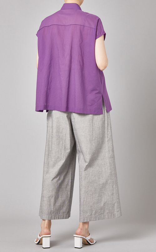 フレンチスリーブコットンシャツ