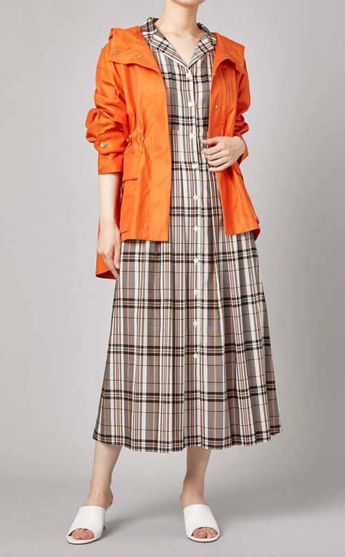 チェックプリントフレアワンピース