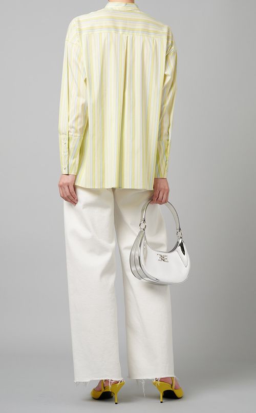 ストライプスタンドネックシャツ