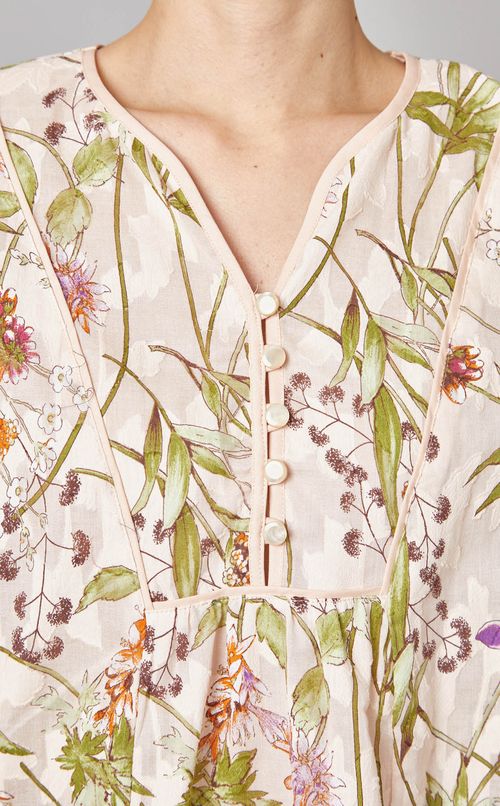 フラワープリントブラウス