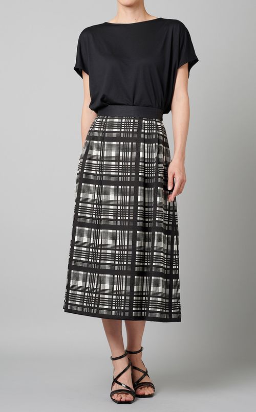 チェックプリントフレアスカート