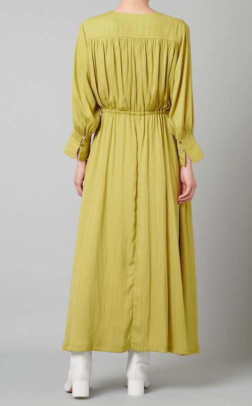 Vネックフレアワンピース