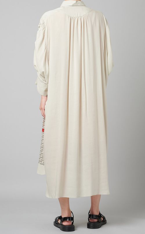 スリーブギャザーシャツワンピース