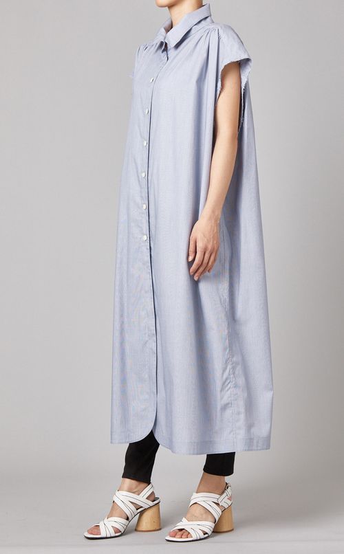 スタンドカラーシャツワンピース