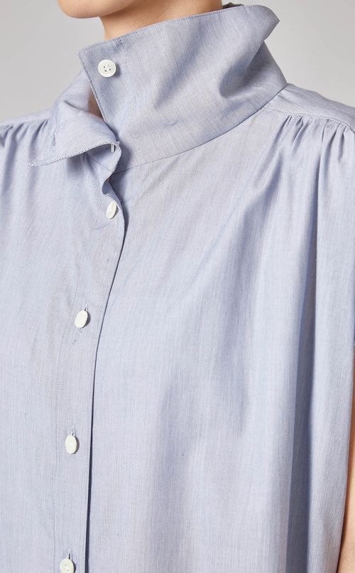 スタンドカラーシャツワンピース