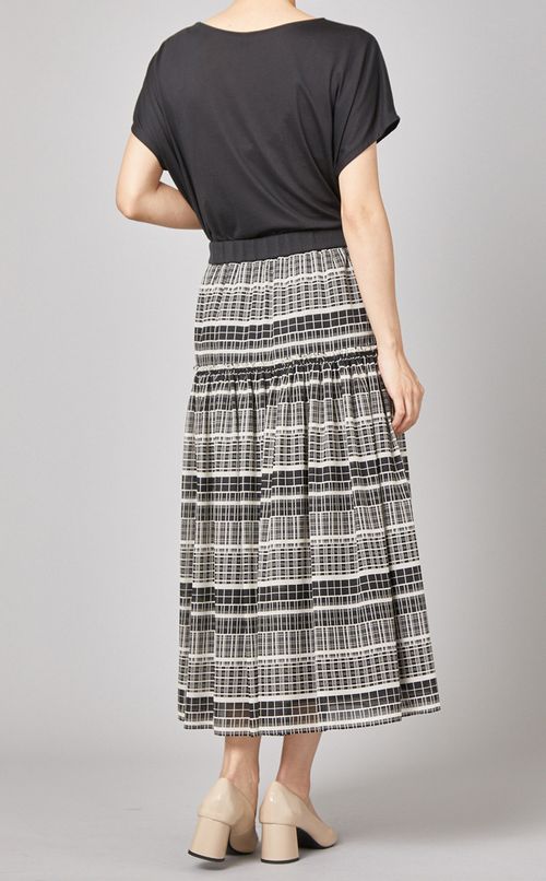 プリントティアードスカート