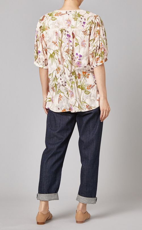 フラワープリントブラウス