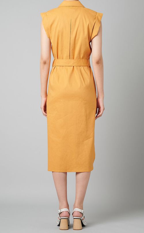 ベルト付リネンシャツワンピース