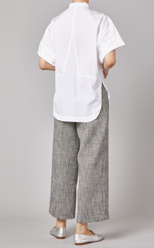 コットンスタンドカラーシャツ