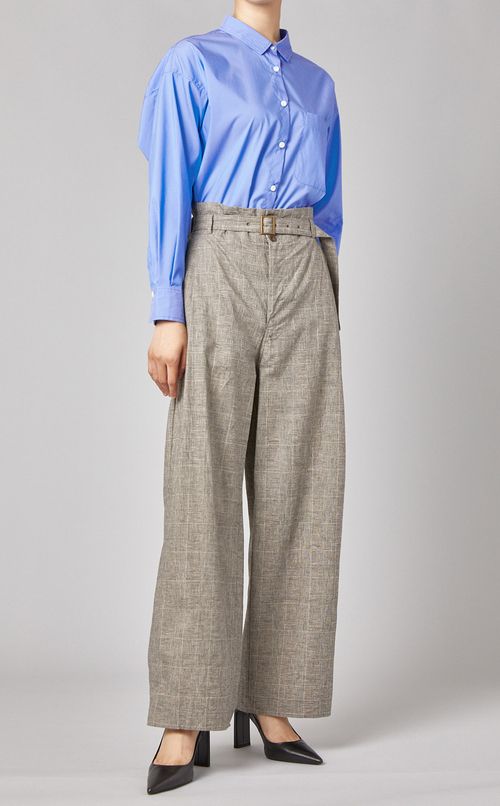 チェックワイドパンツ