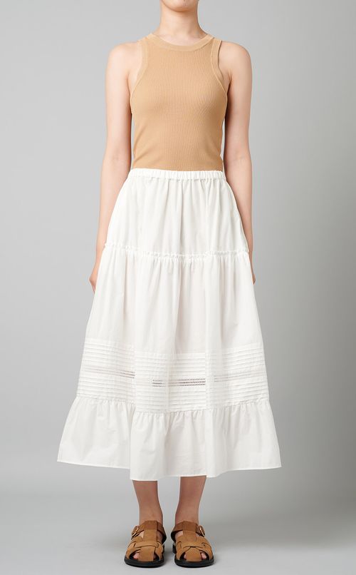 レースデザインティアードスカート