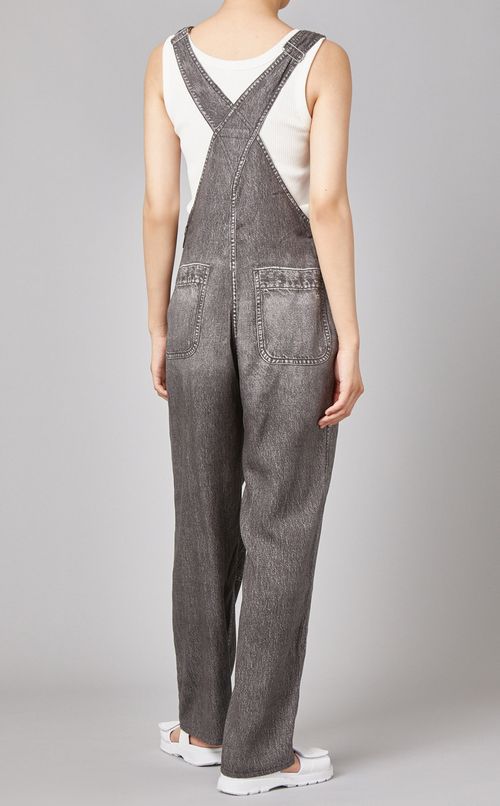 デニムプリントオーバーオール