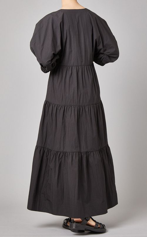 Uネックティアードワンピース