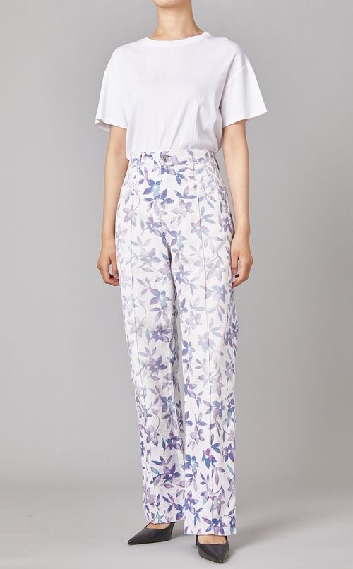 ボタニカルプリントパンツ