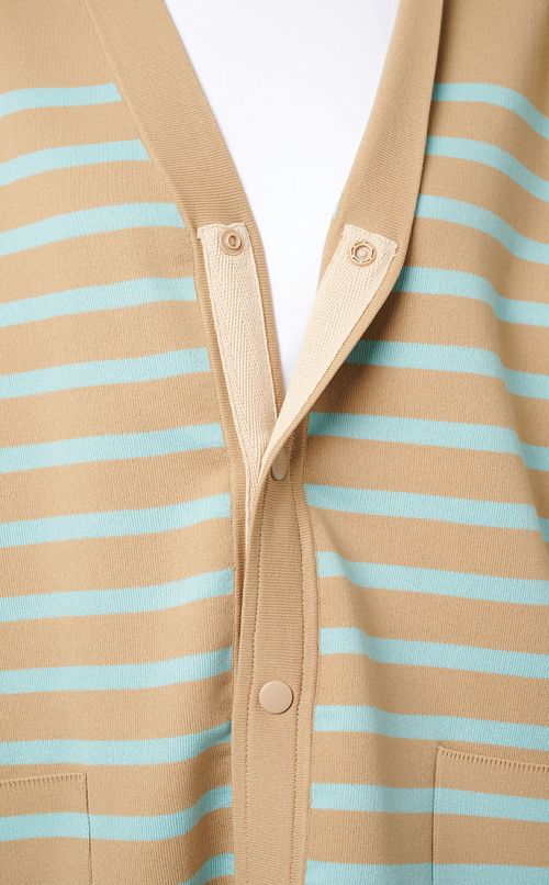 ボーダーニットミドルカーディガン