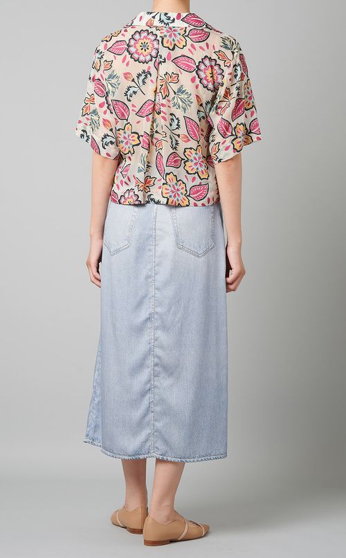 フラワープリントショートシャツ