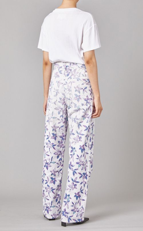 ボタニカルプリントパンツ