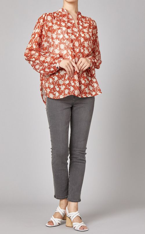 フラワープリントブラウス