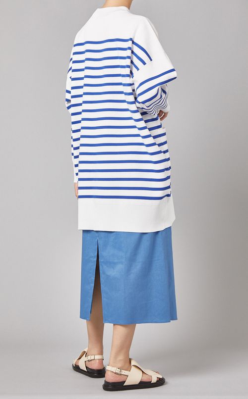 ボーダーニットミドルカーディガン