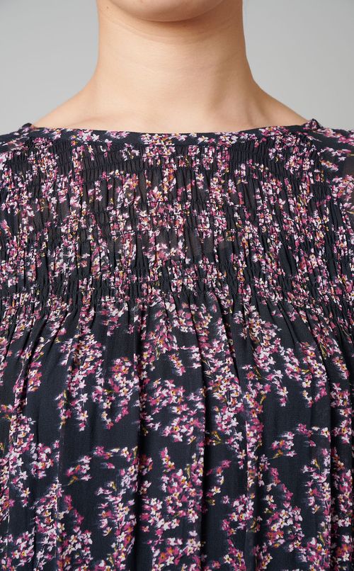 小花プリントプルオーバーブラウス