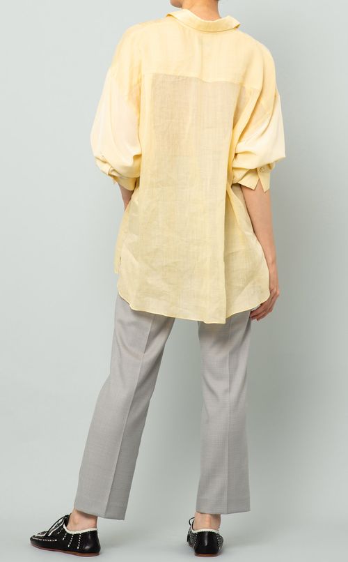 リネンシルクフロントタックシャツ