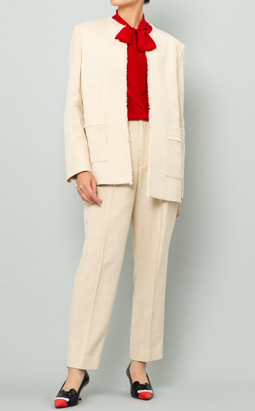 フリンジノーカラージャケット