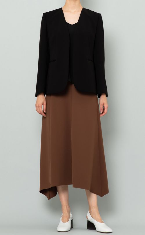 リブニットコンビフレアスカート