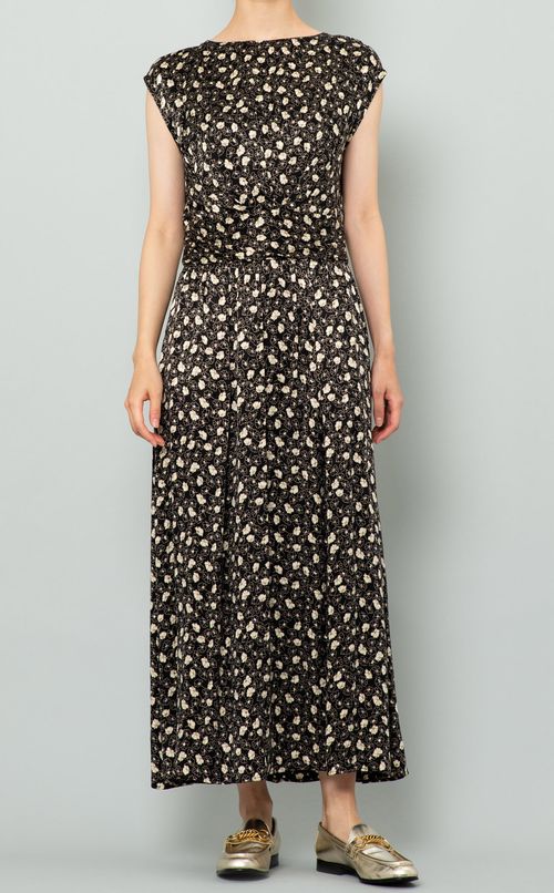 プリントタックワンピース