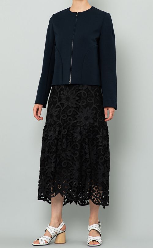 フラワーレースフレアミディスカート