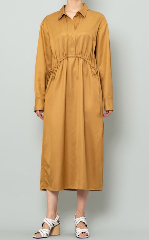 オープンネックシャツワンピース