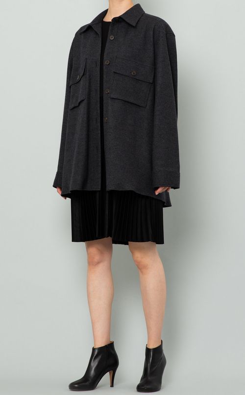 ウールフロントポケットシャツ