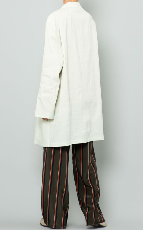 リネン混テーラードガウンコート