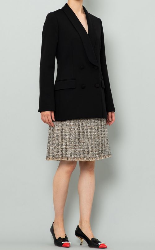 フリンジヘムツイードスカート