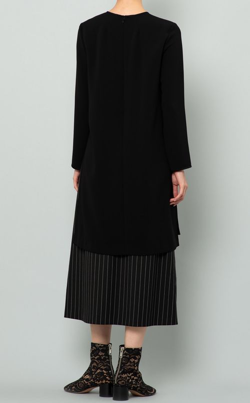 ストライププリーツ切替スカート