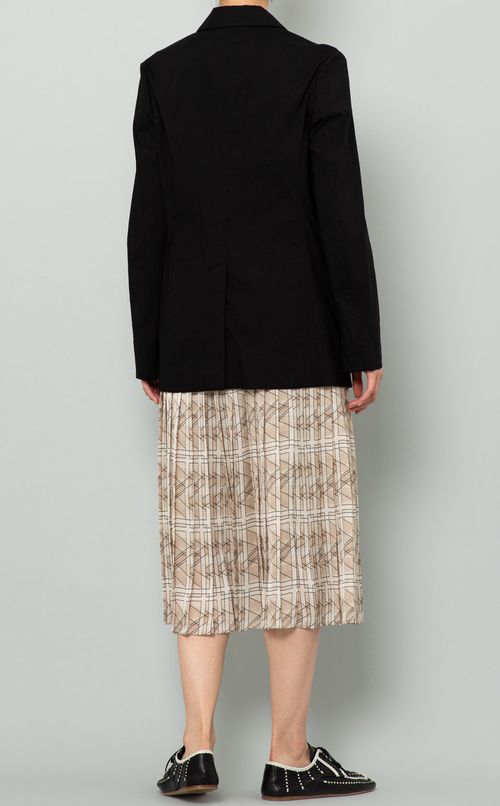 プリントプリーツミディスカート