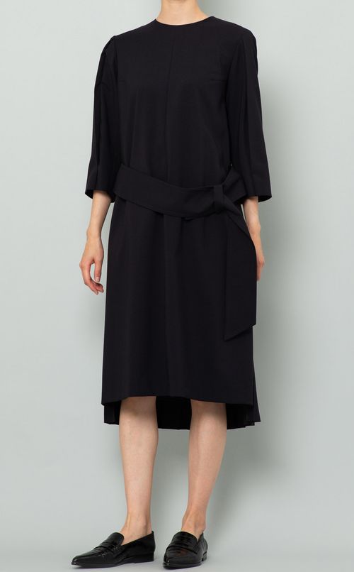 ベルト付プリーツワンピース