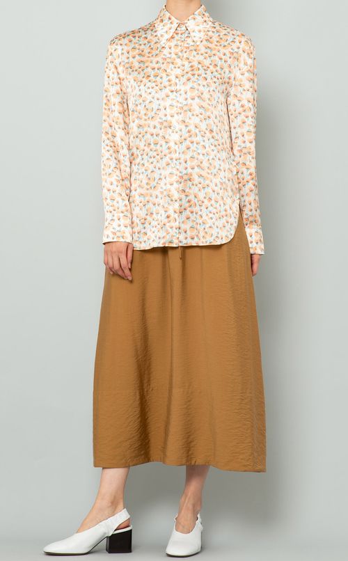 フラワープリントシルクブラウス