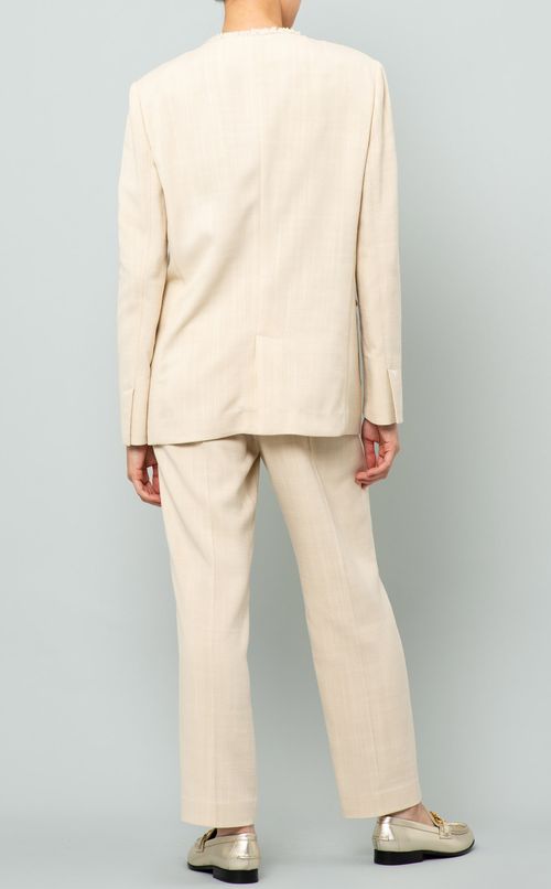 フリンジノーカラージャケット