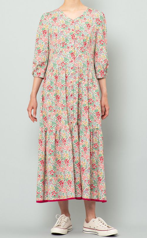 リバティープリントティアードワンピース