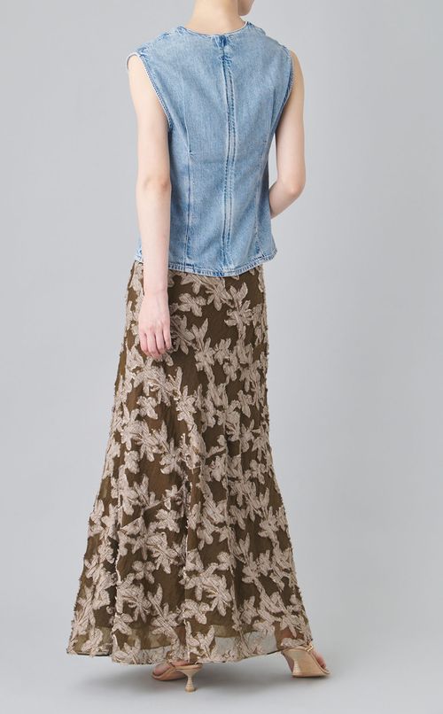 ライトデニムノースリーブブラウス