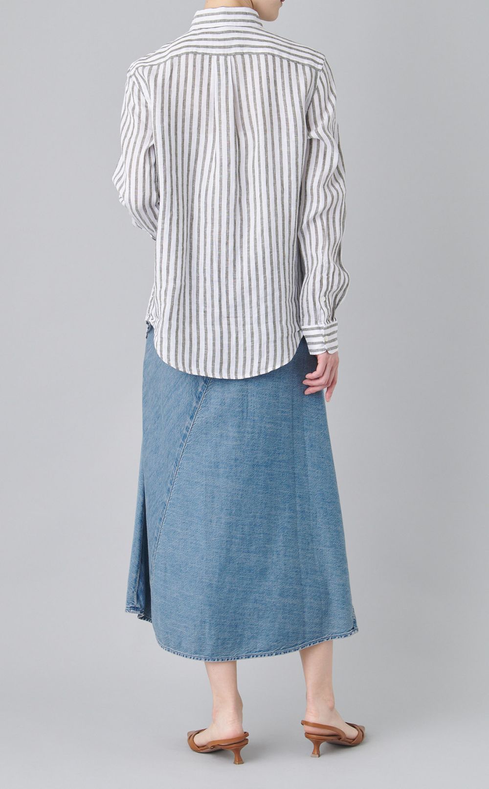 コットンストライプシャツ