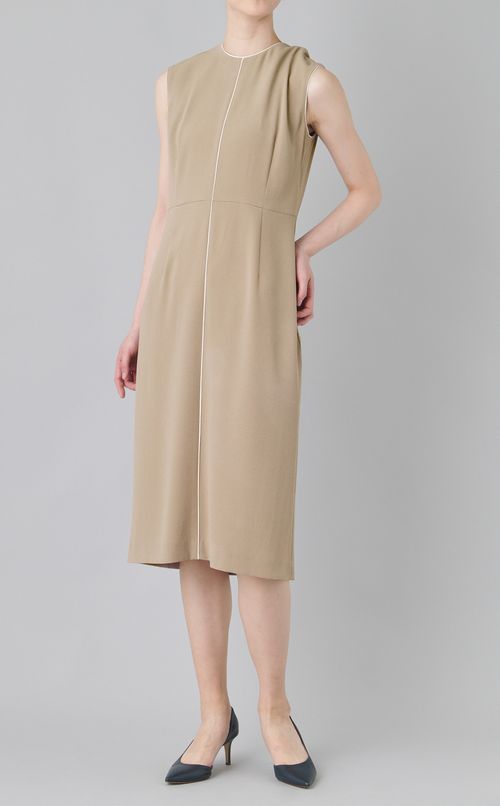 クルーネックノースリーブワンピース