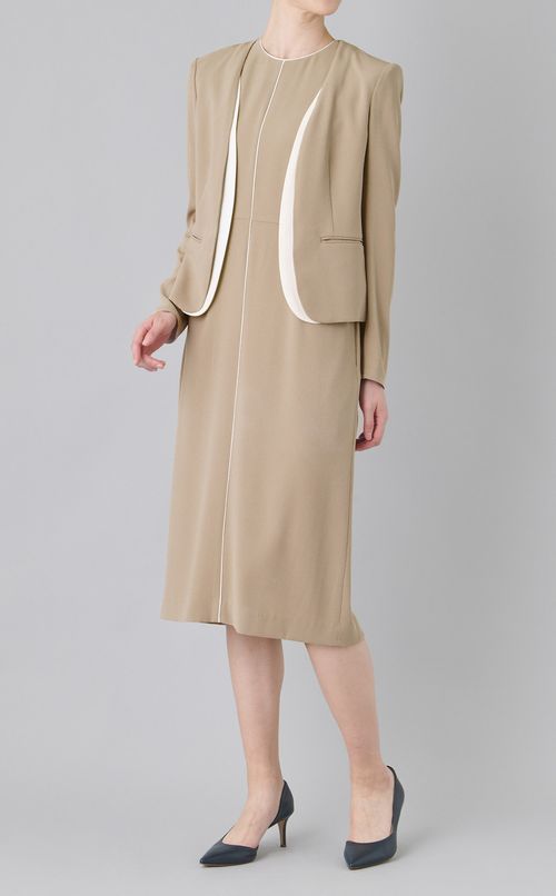 クルーネックノースリーブワンピース