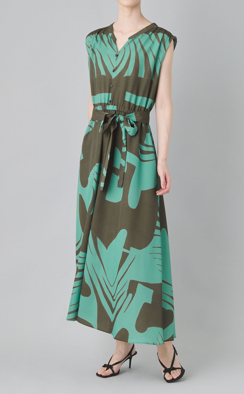 ゼブラプリントマキシワンピース