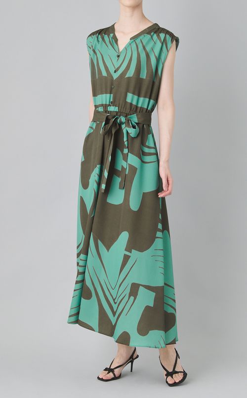 ゼブラプリントマキシワンピース