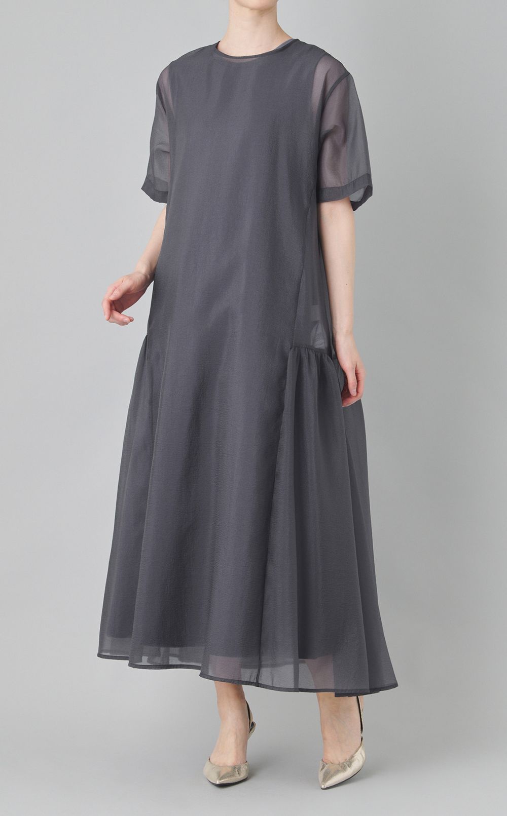 シアーレイヤードフレアワンピース