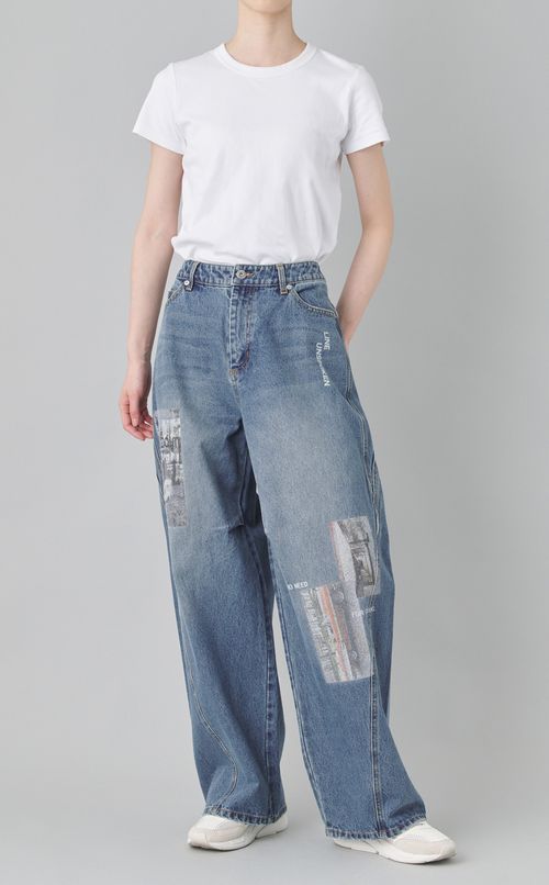 フォトプリントデニムパンツ