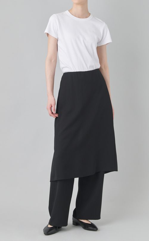 スカートレイヤードサテンパンツ